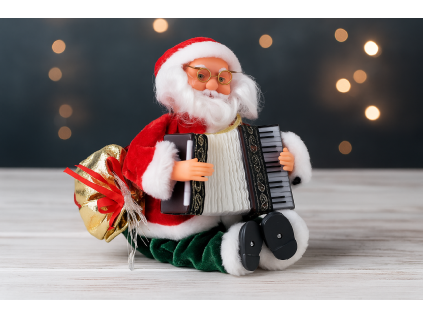Mikulaš s harmonikom - LED igračka 25,5 cm *6512