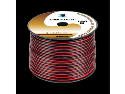 Kabel za zvučnike 2x 2,5 mm CU crno-crveno (100 m)