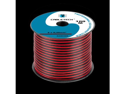 Kabel za zvučnike 2x 0,35mm CCA crno-crven (100m)