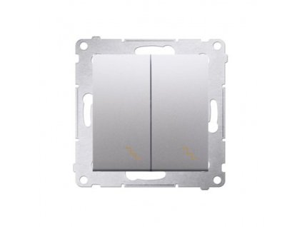 KONTAKT-SIMON prekidač s LED osvjetljenjem srebrni DW6/2L,01/43