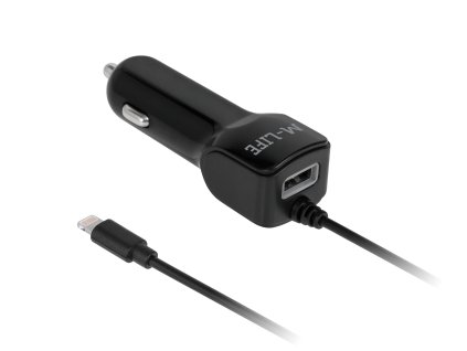 Automobilski punjač Lightning + USB 2100 mA ML0993