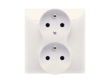 KONTAKT-SIMON S,A, Utičnica 250 V Simon 54 dvostruka s preklopima bež DGZ2TZ/41