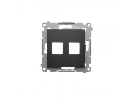 Ploča za utičnice 2x RJ45/RJ12 Simon 54 premium crna mat