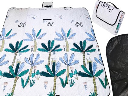 Mata plazowa koc piknikowy biwakowy palmy 200x200 103429%282%29