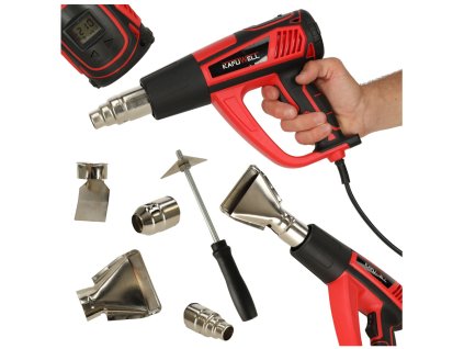 Opalarka elektryczna z regulacja tempratury 0 600 st C przeplyw powietrza 300 500 l min 4 wymienne koncowki 1850W 139984