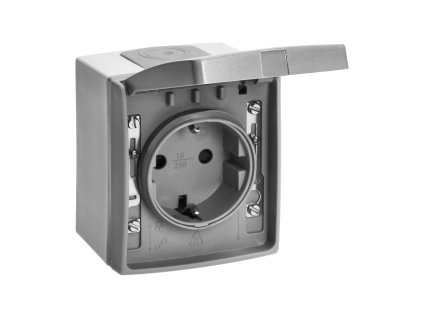 Zásuvka AQUATIC PRO IP 55 2P+E (Schuko), sivá/grafitová