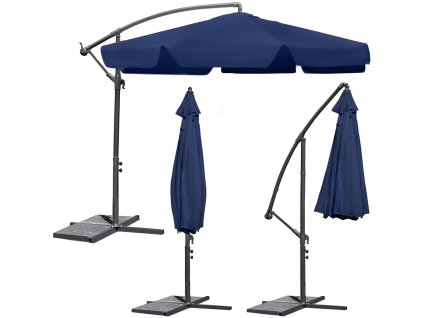 Tamno plavi suncobran za terasu 350 cm