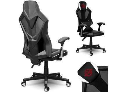 Herná stolička Shiro čierno biela