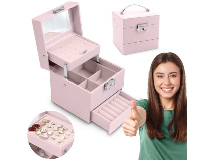 Kutija za nakit MS-703 Massido - ružičasta
