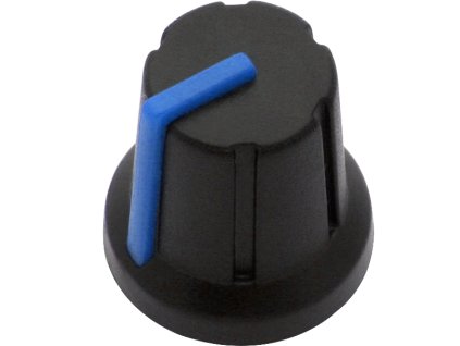 Gumb za potenciometar N-1 6mm os plava 16mm