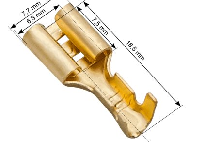 Neizolirani ravni konektor 6,3 mm