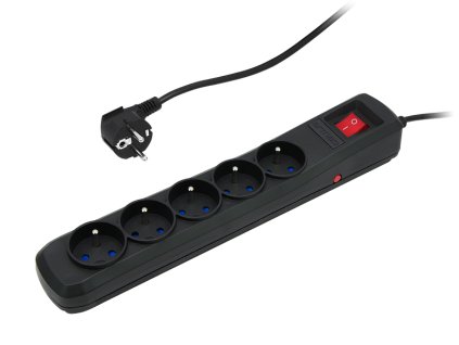 Produžni kabel s prekidačem 1,5m R-5 crni