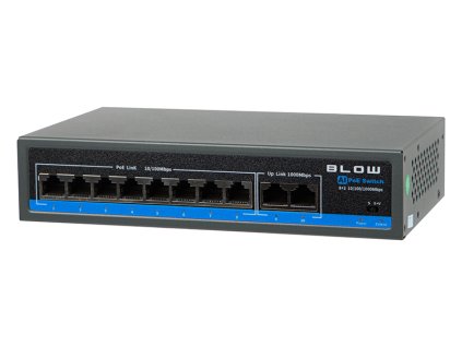 Prekidač BLOW 8x PoE 100Mb 100W BL-SW10-8P 2UpLink