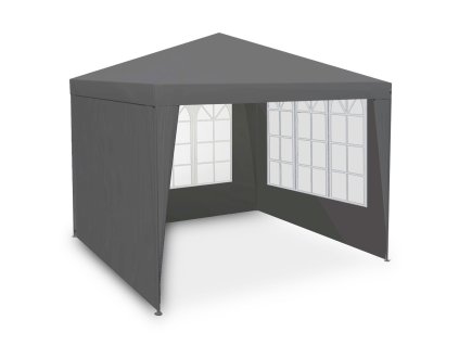 Vrtni paviljon 4 zida 3 x 3 m sivi Plonos