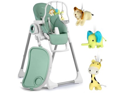 Dječja stolica za hranjenje Belo zelena + prečka