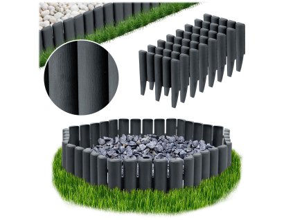 Vrtnji obrub Plonos 220 cm PL-961 sivi