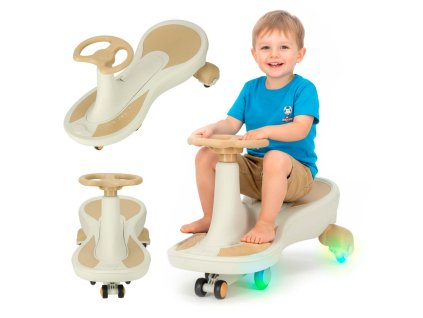 Jezdzik grawitacyjny LED Swing Fix S4 swiecace kola z muzyka grajacy 76cm zloto bialy max 100kg 178408