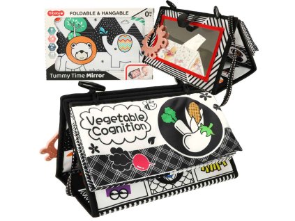 Ksiazeczka mata sensoryczna kontrastowa do lozeczka lusterko gryzak 142307