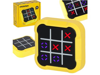 Kolko krzyzyk gra elektroniczna logiczna tic tac toe konsola przenosna zolta 174436
