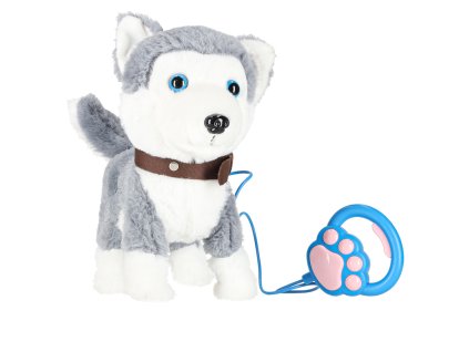 Piesek interaktywny na smyczy szczeka chodzi rusza ogonem Husky 175342