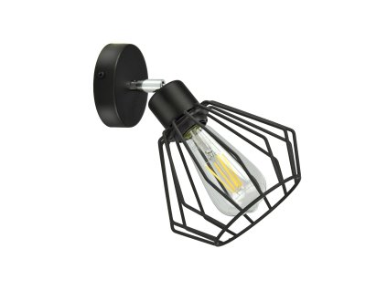 Crna zidna svjetiljka E27 60W WAYA