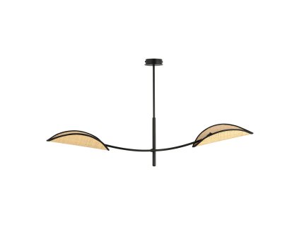 Crna viseća svjetiljka od ratana E14 2x40W