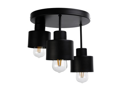Crna stropna svjetiljka LISA, 3x60 W E27