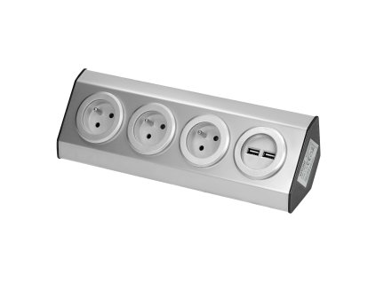 Električna utičnica s USB punjačem INOX