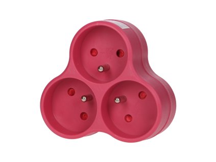 Ružičasta trostruka električna utičnica 16A