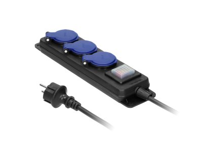 Vodootporni produžni kabel s 3 utičnice IP44 5m