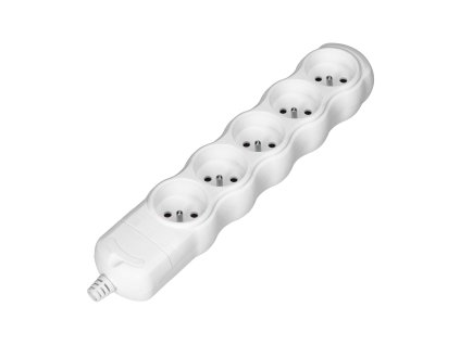 Produžni kabel s 5 utičnica, bijeli