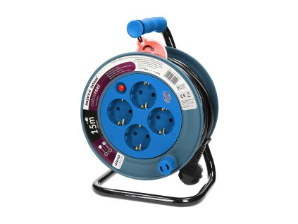 Produžni kabel na kolutu 4 utičnice 15m tirkizni
