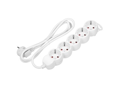 Produžni kabel s 5 utičnica, 1.5m kabel, bijela