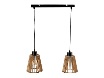 Crna drvena viseća svjetiljka E27 2x60W