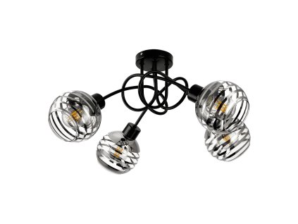 Crna viseća svjetiljka E27 4x60W MILANO
