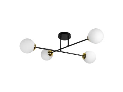 Crna i zlatna viseća svjetiljka, 4x60W