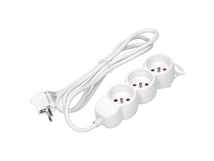 Produžni kabel, 3 utičnice, 3m, bijela, 16A