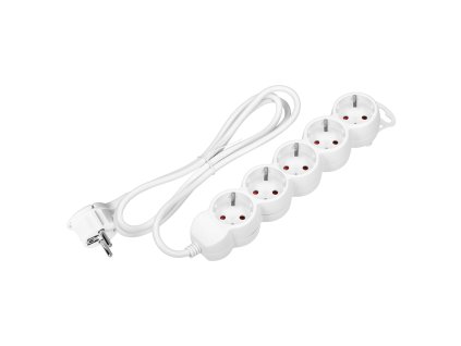 Produžni kabel s 5 utičnica, 1,5m, 16A, bijela