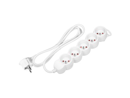 Produžni kabel s 5 utičnica 1.5m bijeli 16A