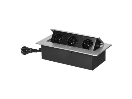 Ugradiva namještajna utičnica, 3x2P+E, srebrna