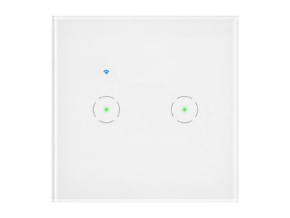 Pametni Wi-Fi zidni prekidač, 2-kanalni, bijeli