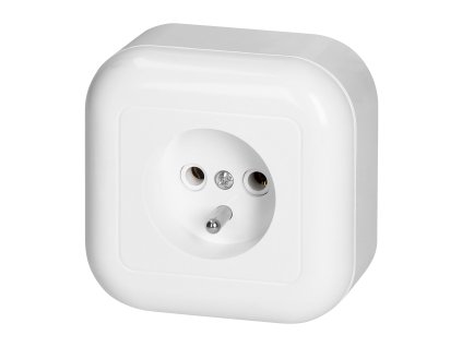 Nadzemna jednostruka utičnica 2P+E, 16A, 250V, FAN, bijela