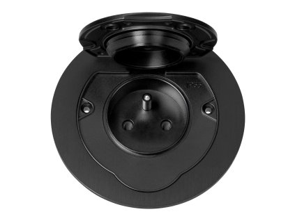 Hermetička, ugradbena utičnica, okrugla, IP55, 1x2P+E (francuska), crna