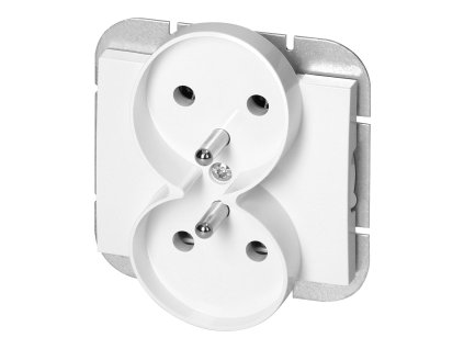 Dvostruka utičnica za nadžbuknu montažu 2x2P+E Onyx, 16A, 250V, PT-6OR, bijela