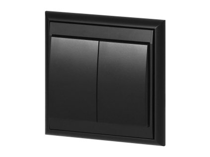 Ugradbena dvostruka sklopka Luna, 10A, 250V, WP-2L, crna