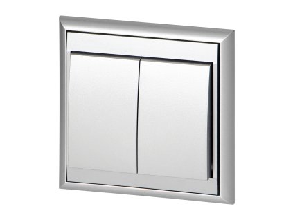 Ugradbeni dvostruki prekidač Luna, 10A, 250V, WP-2L, srebrni