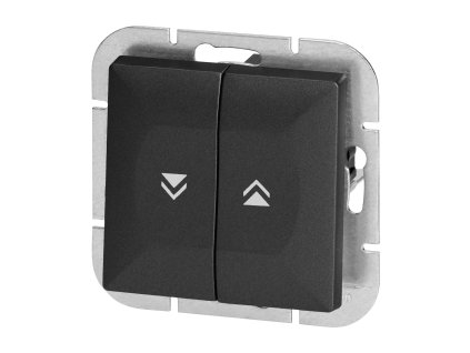 Ugradni prekidač žaluzina Pearl, 10A, 250V, WP-10P, crni