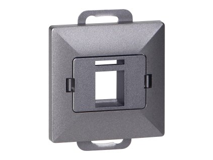 Poklop + Jednostavna utičnica tel-comp. RJ-45 Perla, PC+ARJ45/P1, antracit