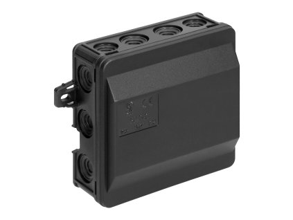 Spajnička kutija s elastičnim uvodnicama 90 x 90 mm click IP54, crna