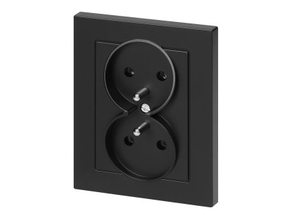 Dvostruko ugradbena utičnica 2x2P+E Malta 16A, 250V, PT-6M, mat crna
